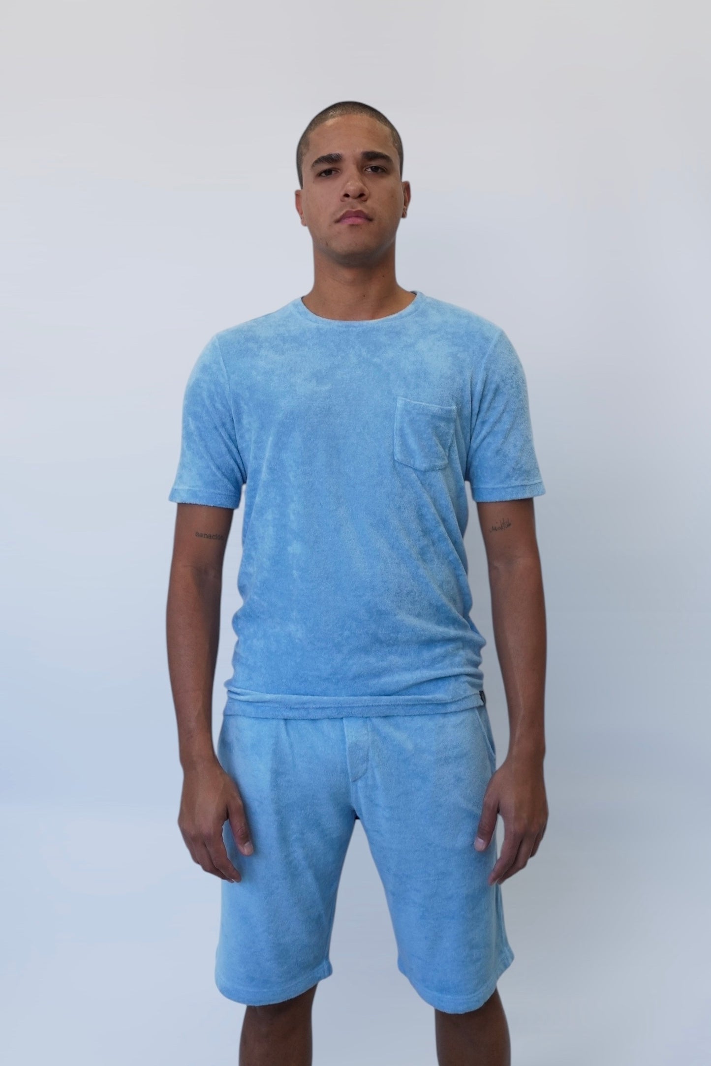 ADRIANO BULGHERONI - SHORTS TOALLA SKY BLUE