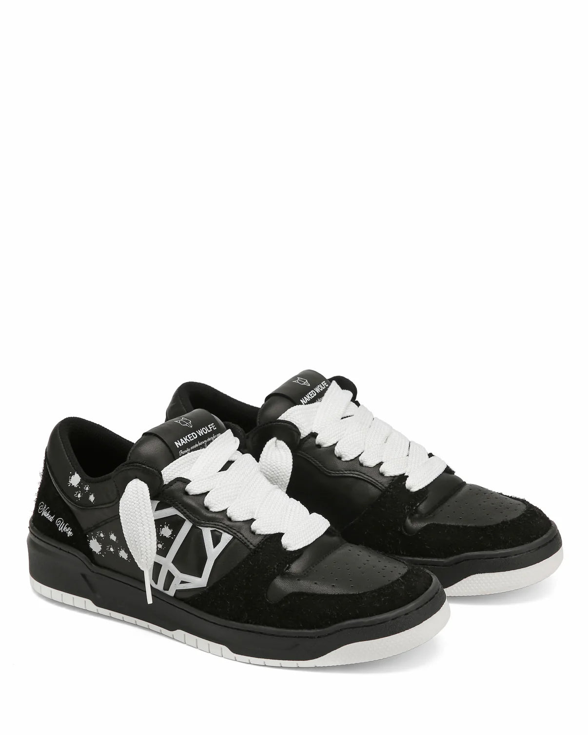 NAKED WOLFE - CM - 00 BLACK LTH / HAIRY BLACK SUEDE COMBO