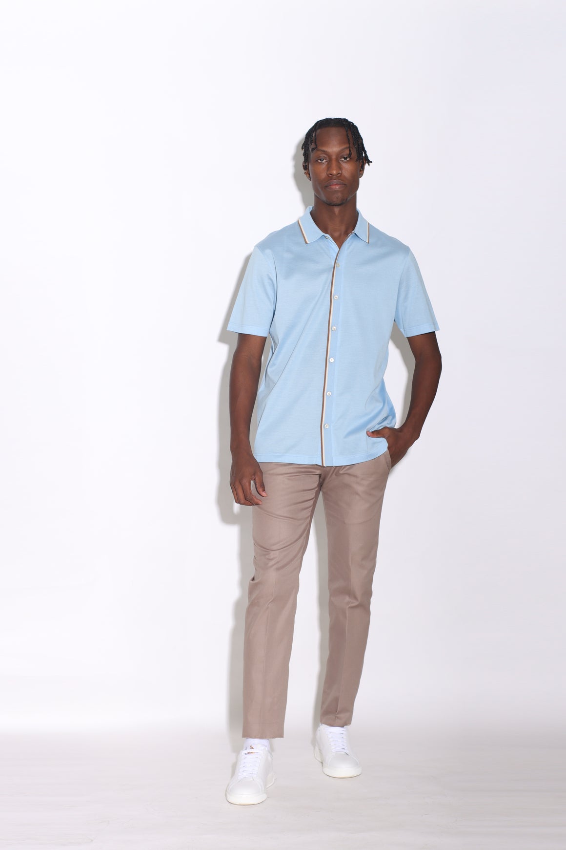 ADRIANO BULGHERONI - CAMISA MANGA CORTA SKY BLUE