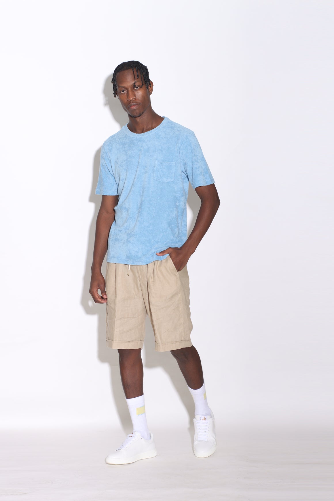 ADRIANO BULGHERONI - BERMUDA DE LINO BEIGE