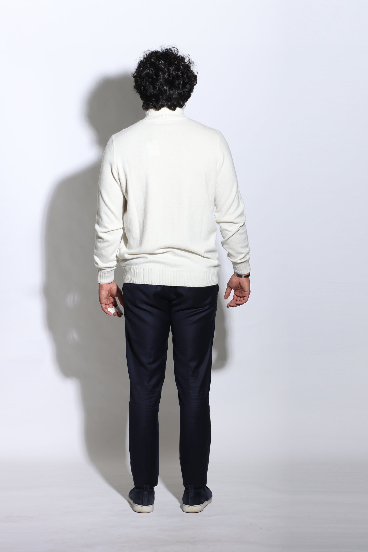ADRIANO BULGHERONI - CASHMERE BOTTON PULLOVER CREAM