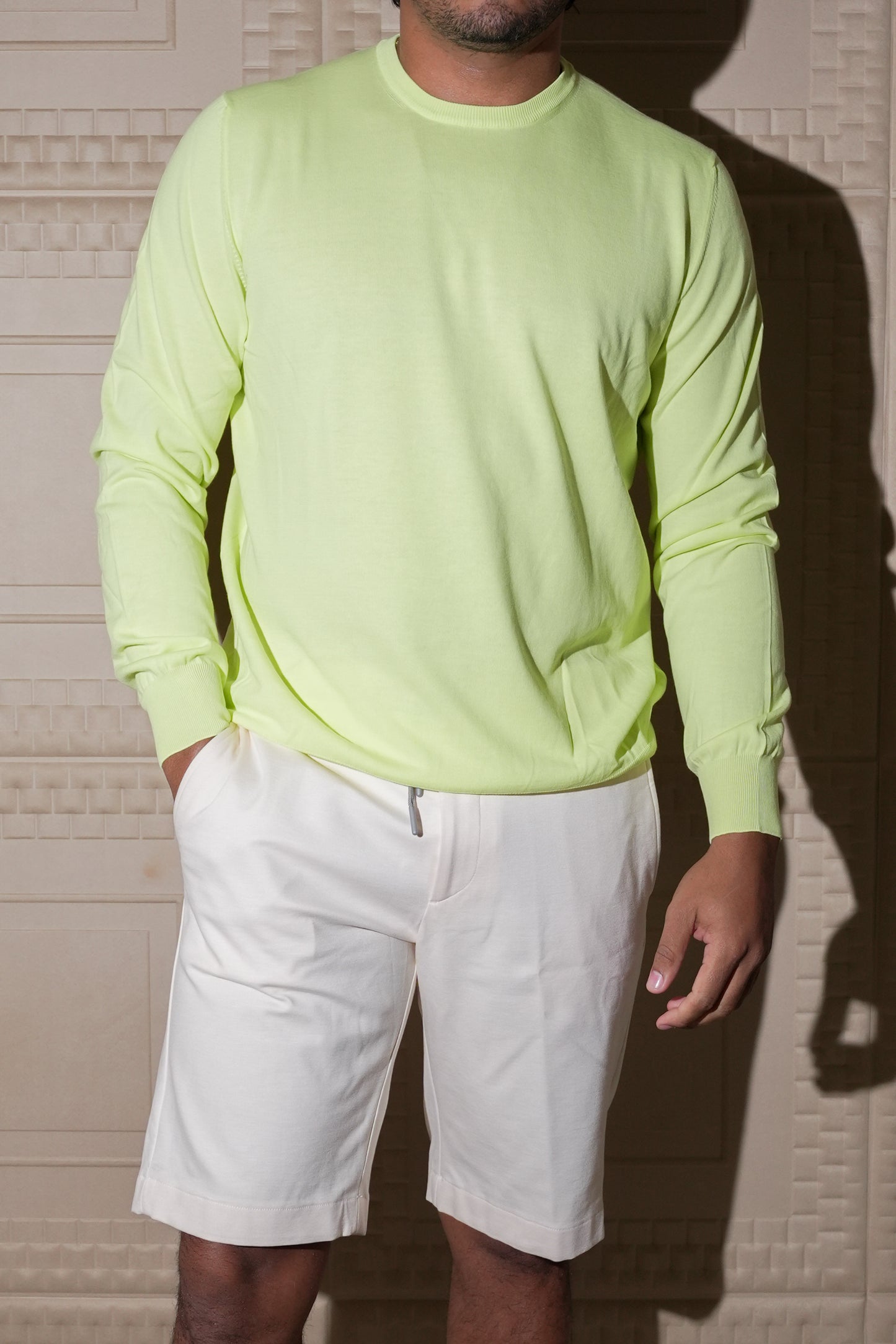 ADRIANO BULGHERONI - SWEATER CUELLO REDONDO AMARILLO