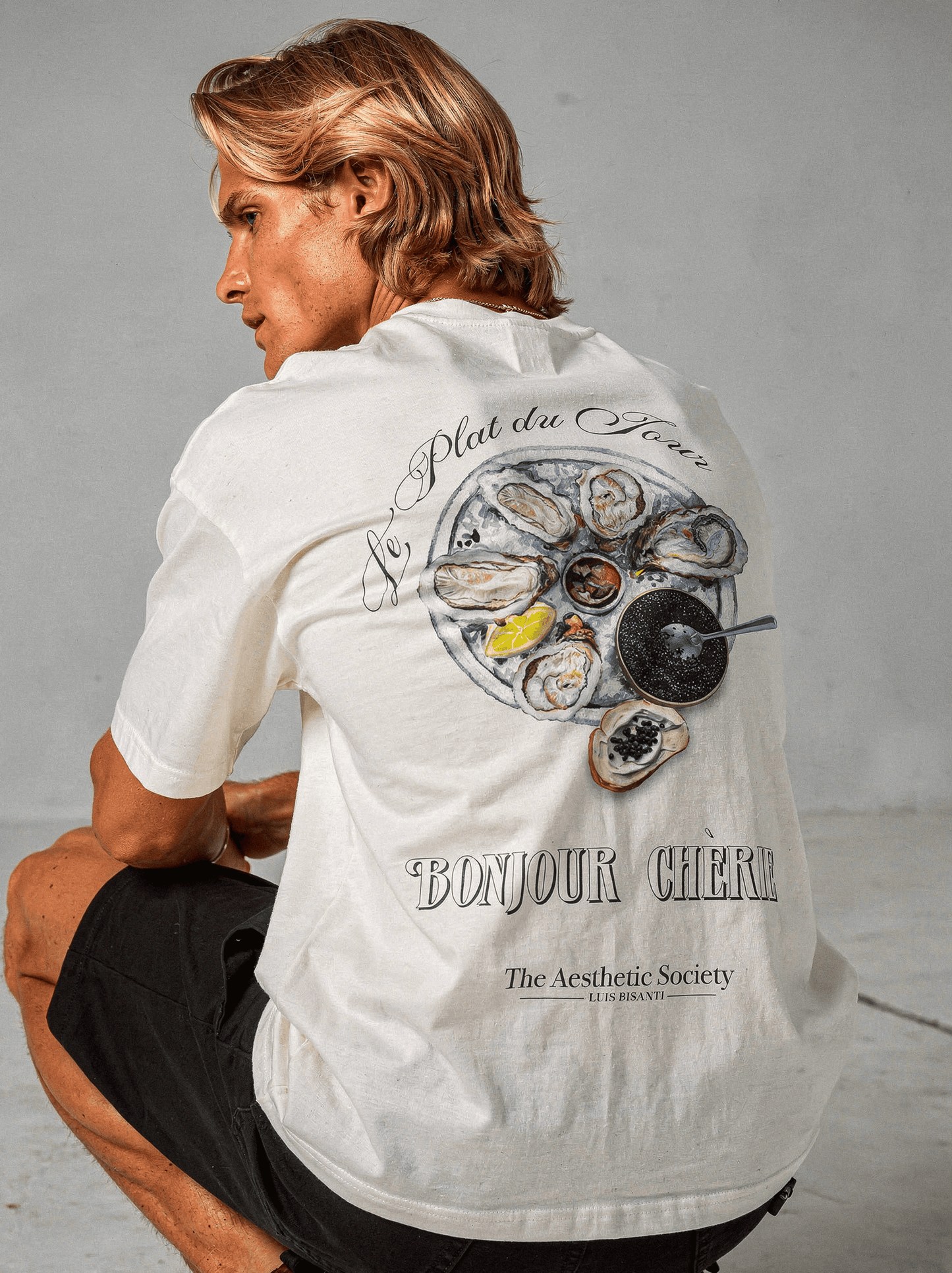 LUIS BISANTI T-SHIRT BLANCA BONJOUR CHERIE