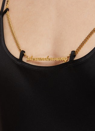 ALEXANDER WANG - SLIP GOWN  NAMEPLATE CHAIN AT NECKLINE