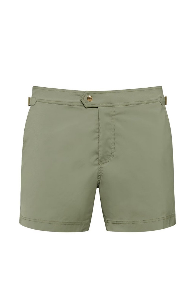 TOM FORD - COMPACT POPLIN SWIM SHORT MILITARY GREEN