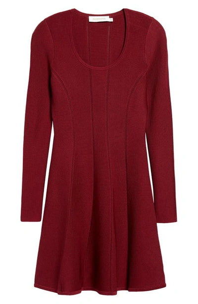 ZIMMERMANN - LUMINOSITY KNIT PANELLED MINI BURGUNDY 7763DF231