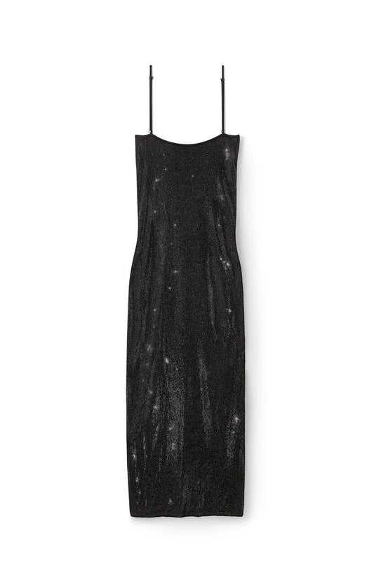 ALEXANDER WANG - CAMI SLIP DRESS WITH CLEAR BEAD HOTFIX