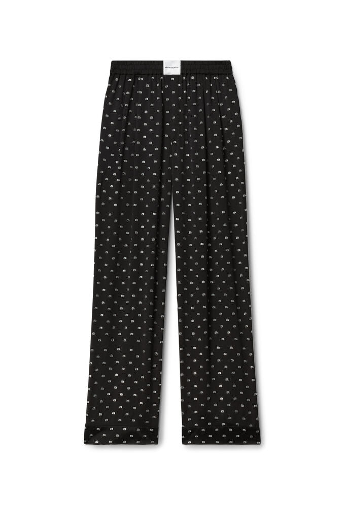 ALEXANDER WANG - PAJAMA PANT WITH ALLOVER A HOTFIX BLACK