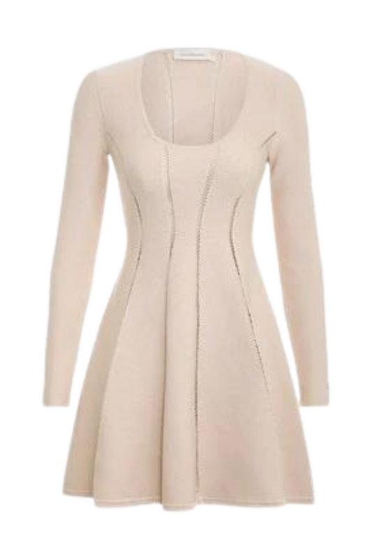 ZIMMERMANN - LUMINOSITY KNIT PANELLED MINI CREAM 7763DF231