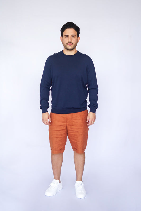 ADRIANO BULGHERONI - SWEATER CUELLO REDONDO NAVY BLUE