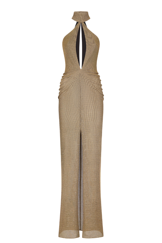 TOM FORD - HONEYCOMB VISCOSE JERSEY EVENING DRESS