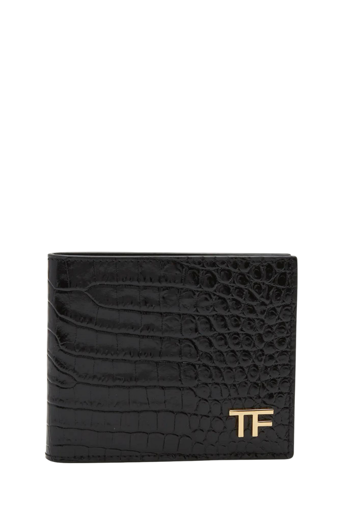 TOM FORD - PRINTED ALLIGATOR T LINE BIFOLD WALLET W