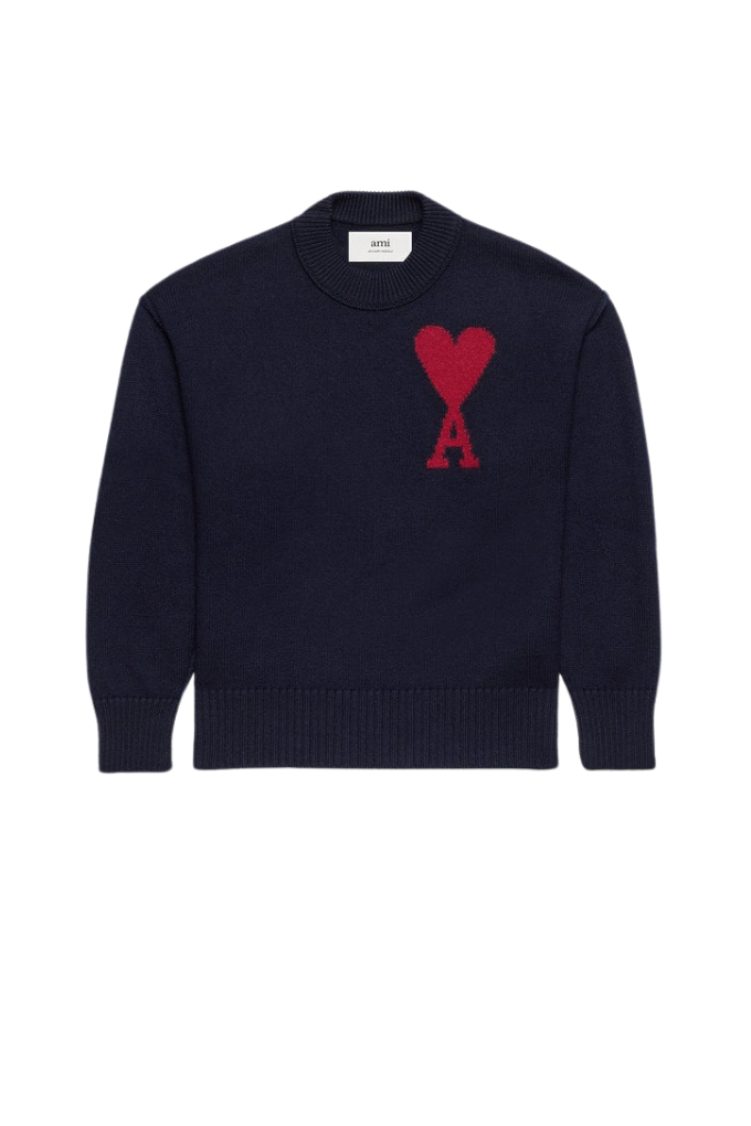 AMI PARIS - RED ADC SWEATER NIGTH BLUE/RED