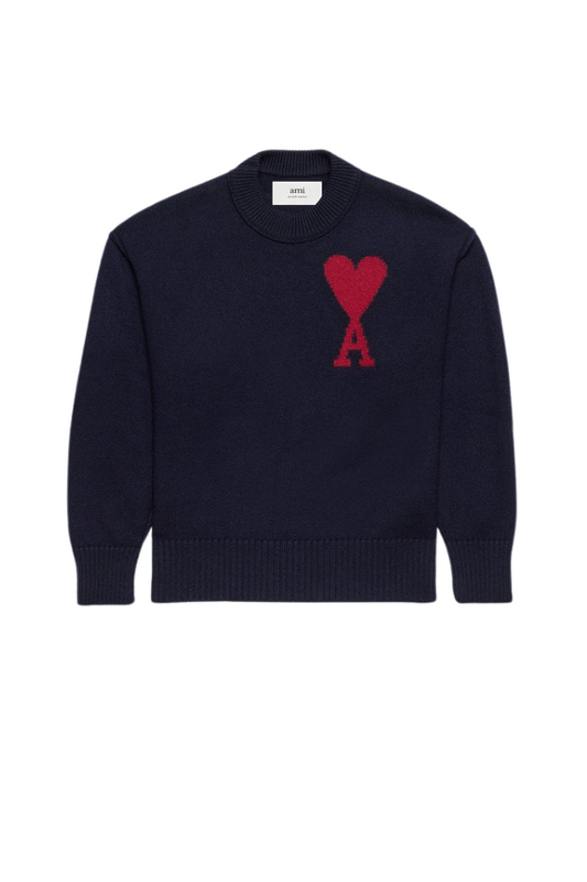 AMI PARIS - RED ADC SWEATER NIGTH BLUE/RED