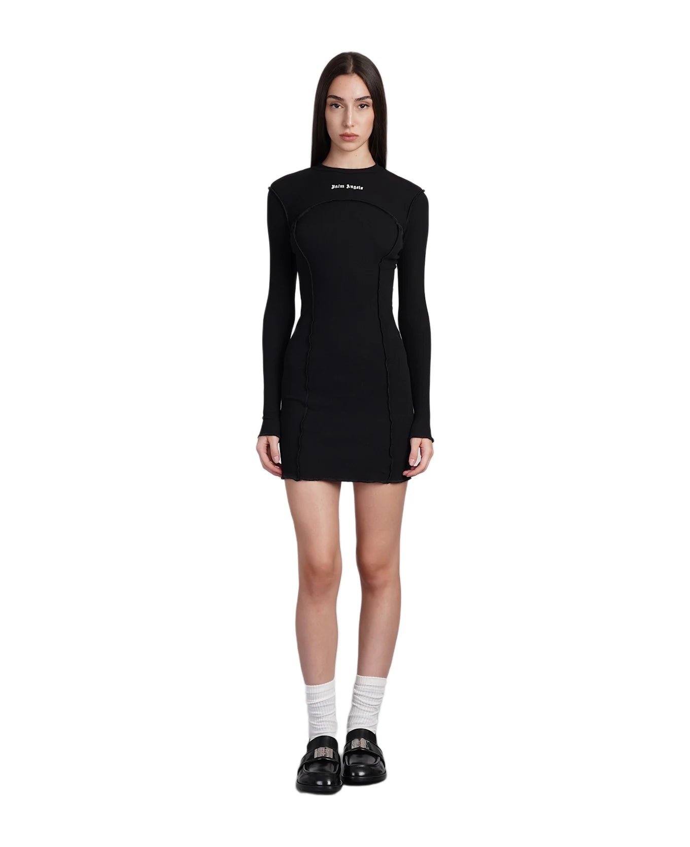 PALM ANGELS - CLASSIC LOGO RIB DRESS L/S