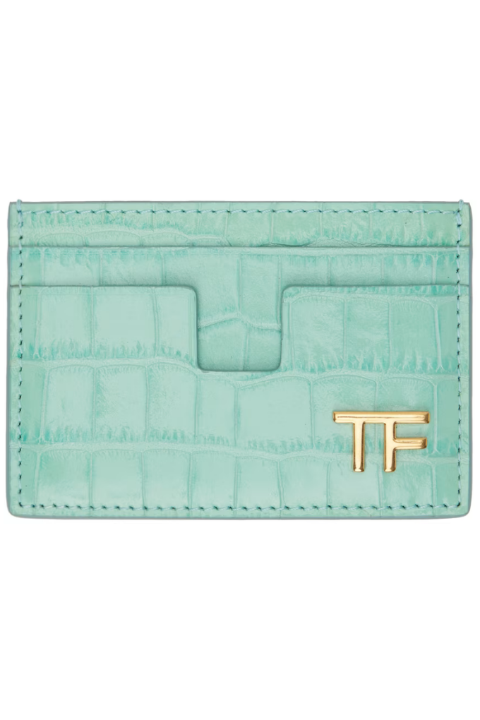 TOM FORD - SHINY STAMPED CROC CARD HOLDER