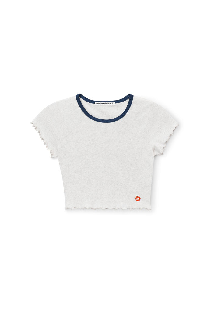 ALEXANDER WANG - LETTUCE HEM CREW NECK BABY TEE