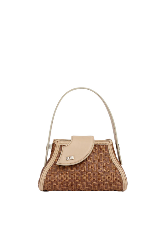 GCDS - COMMA GCDS MONOGRAM RAFIA SMALL HANDBAG