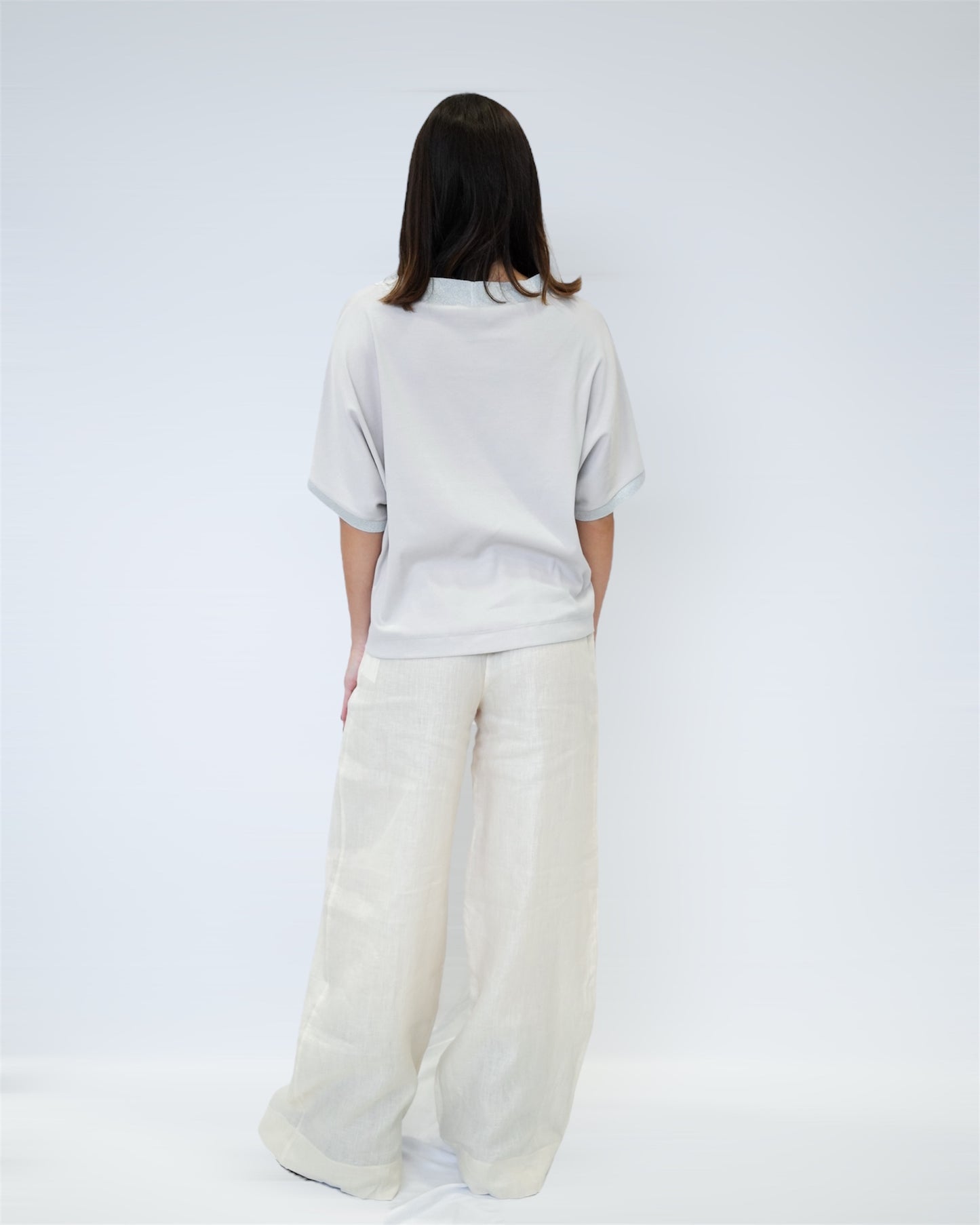 ADRIANO BULGHERONI - PANTALONE PALAZZO (CREAM)