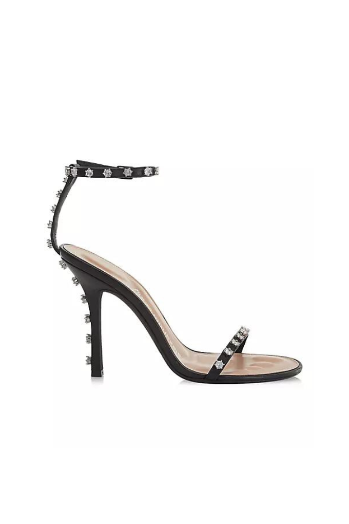 ALEXANDER WANG - NICKI 105 CRYSTAL STUD SANDAL BLACK