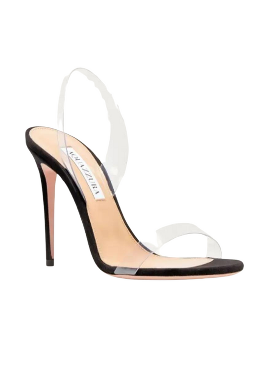 AQUAZZURA - SO NUDE PLEXI SANDAL 105