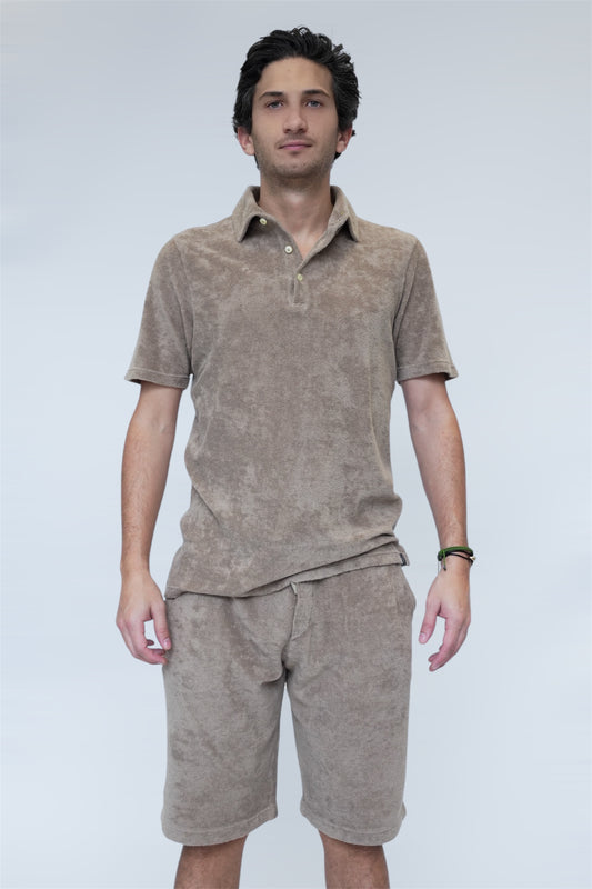 ADRIANO BULGHERONI - POLO TOALLA BROWN