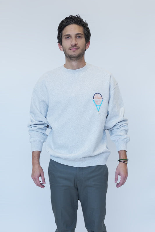 ADRIANO BULGHERONI - SWEATER RAQUETA ROTA GRIS
