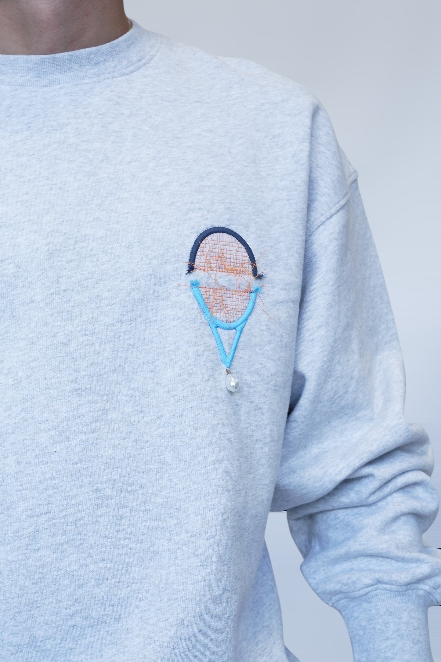 ADRIANO BULGHERONI - SWEATER RAQUETA ROTA GRIS