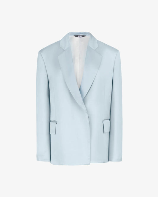 GCDS - SATIN OVERSIZED BLAZER BABY BLUE