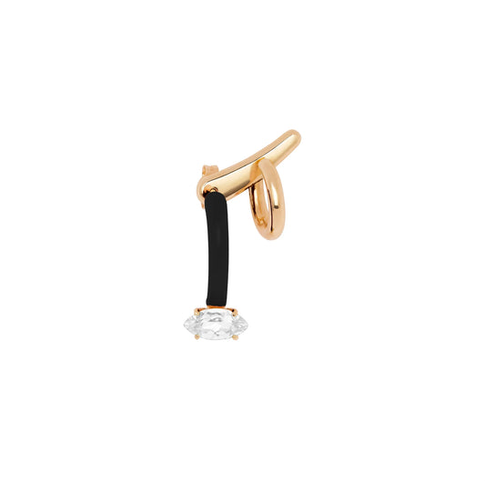 BEA BONGIASCA - SINGLE LOOP EARRING IN BLACK