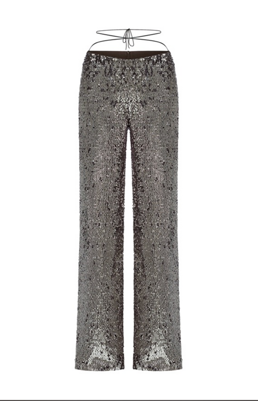 NUÈ - SAGE SEQUIN TROUSERS