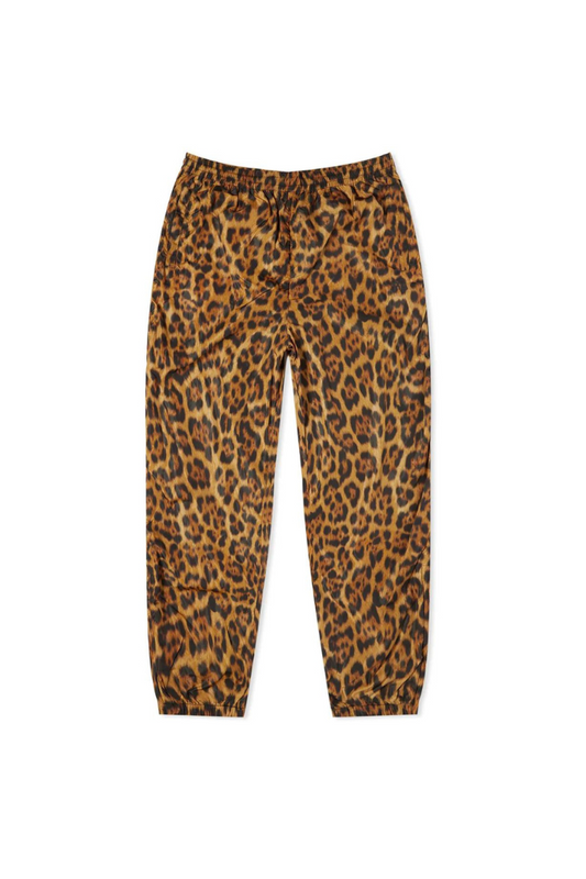 ALEXANDER WANG - LEOPARD TRACK PANT WITH STACKED WANG PUFF LOGO MULTI BLACK