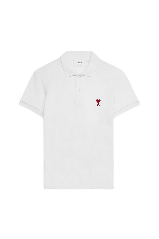 AMI PARIS - AMI DE COEUR POLO SHIRT WHITE