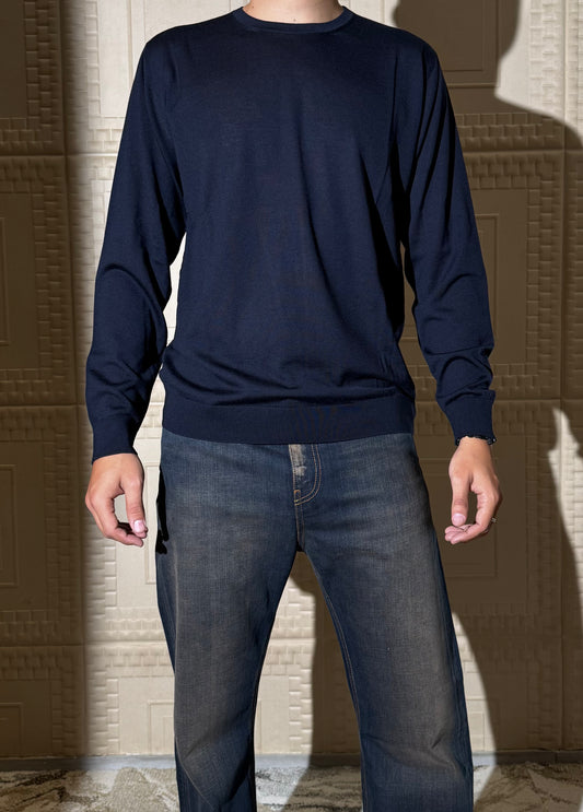MODES X ADRIANO BULGHERONI -  GIROCOLLO Fine Wooll F.18 BLUE
