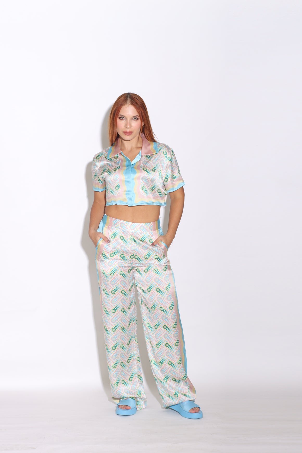 CASABLANCA - PRINTED STRAIGHT LEG TROUSERS