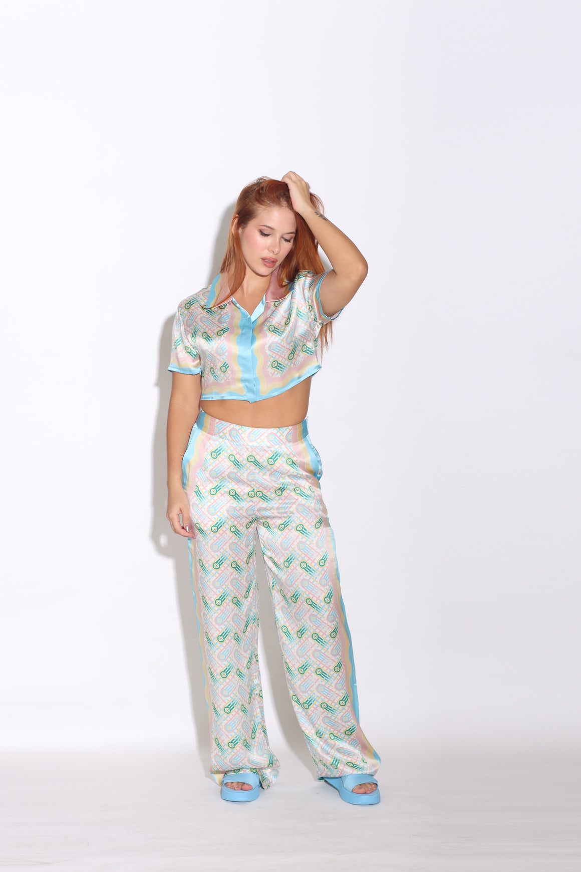 CASABLANCA - PRINTED STRAIGHT LEG TROUSERS