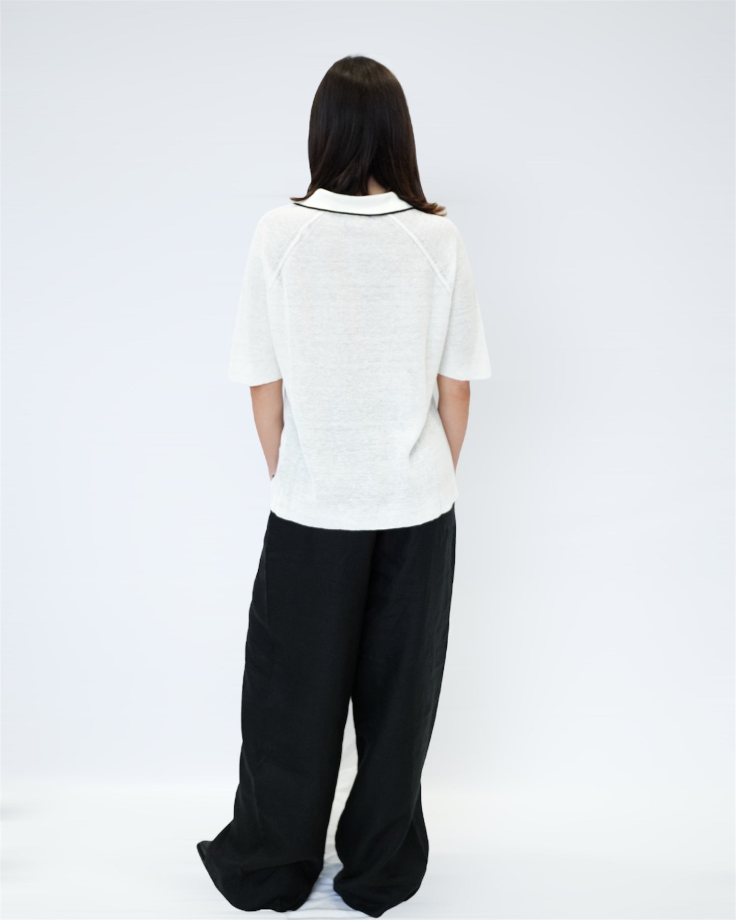 ADRIANO BULGHERONI - POLO BICOLORE INGLE (OFF WHITE)