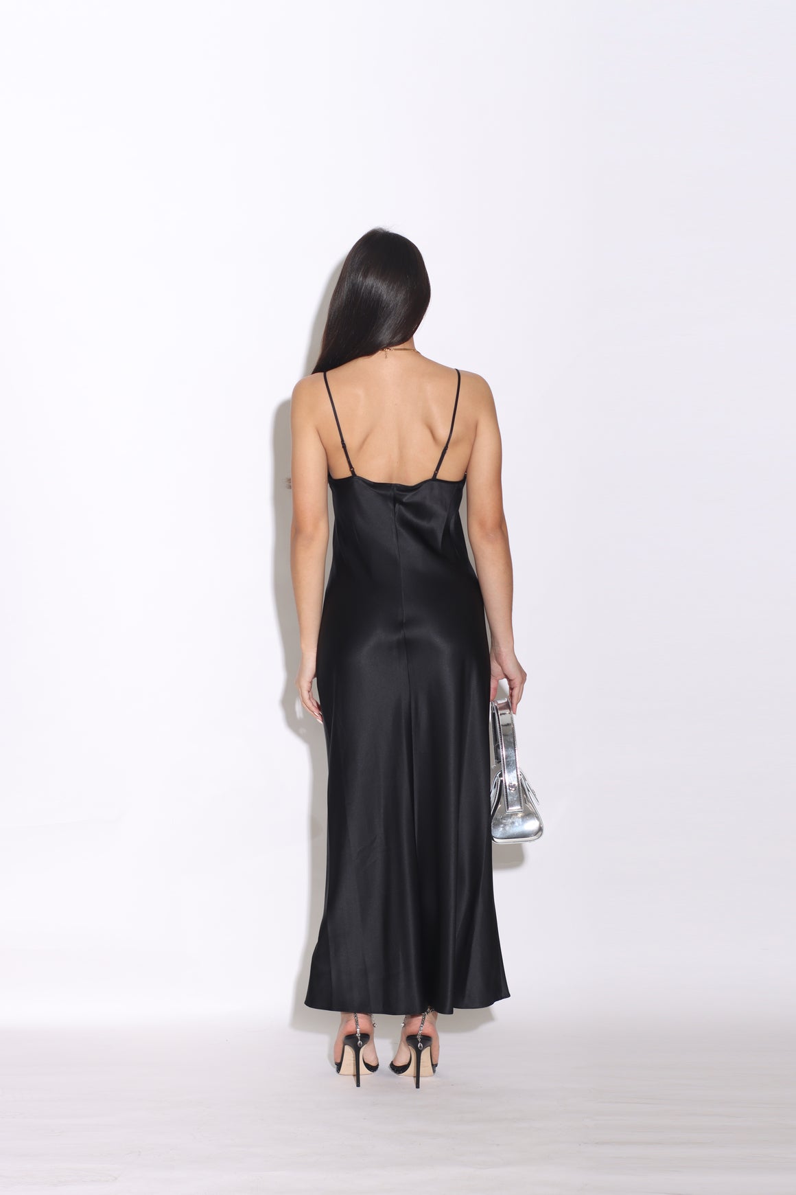 ALEXANDER WANG - SLIP GOWN  NAMEPLATE CHAIN AT NECKLINE