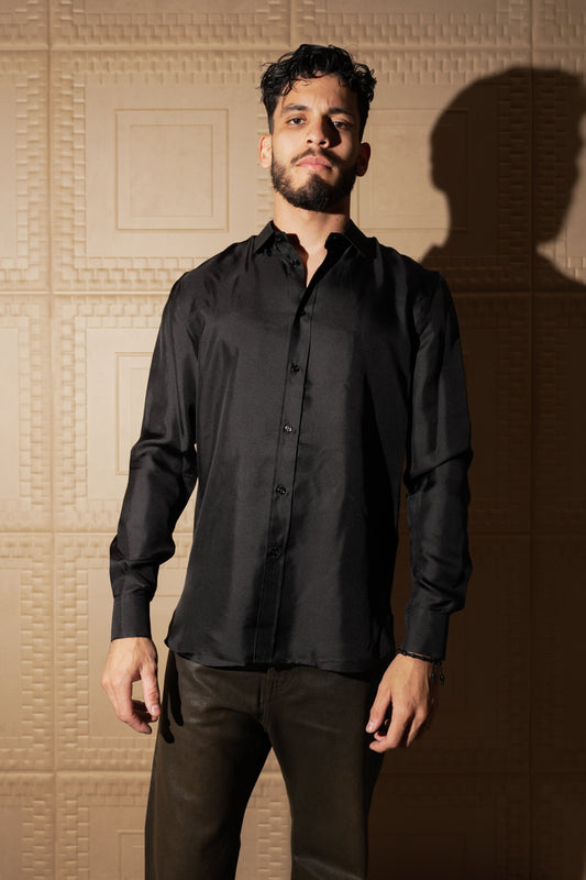 MODES X ADRIANO BULGHERONI -  SILK SHIRT NERO