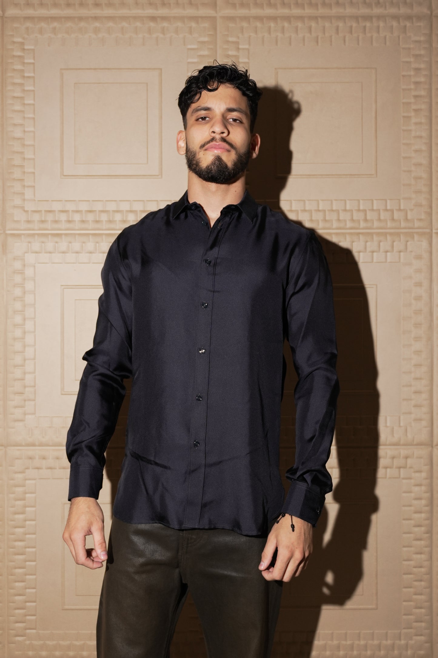 MODES X ADRIANO BULGHERONI -  SILK SHIRT BLUE