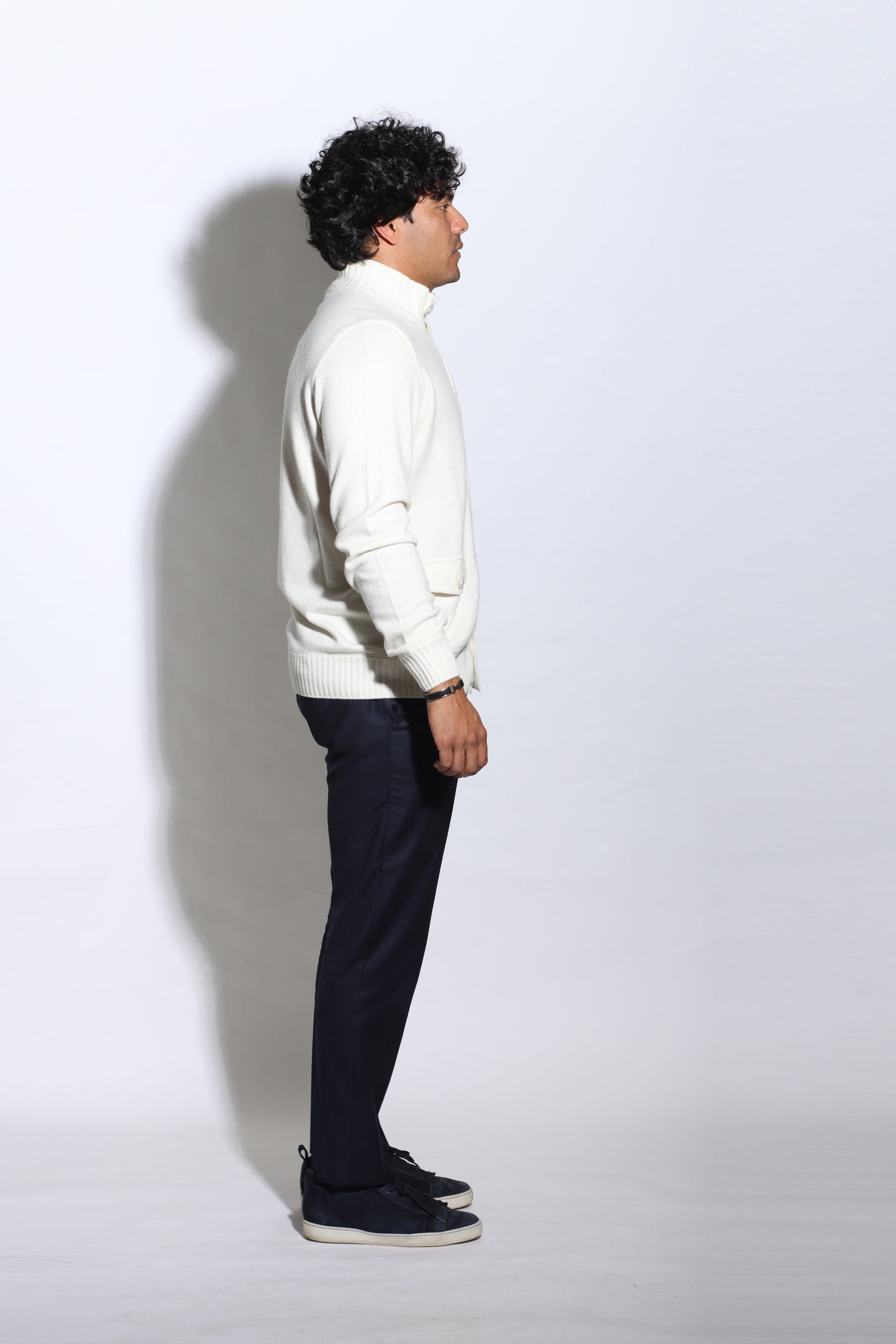ADRIANO BULGHERONI - CASHMERE BOTTON PULLOVER CREAM