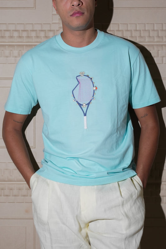ADRIANO BULGHERONI - FRANELA RAQUETA ROTA TIFFANY BLUE