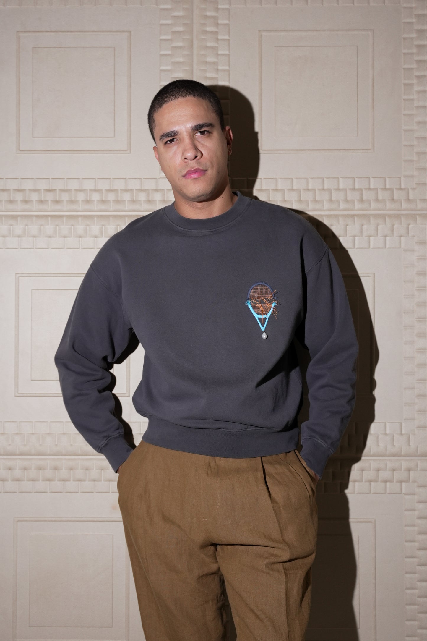 ADRIANO BULGHERONI - SWEATER RAQUETA ROTA DARK GREY