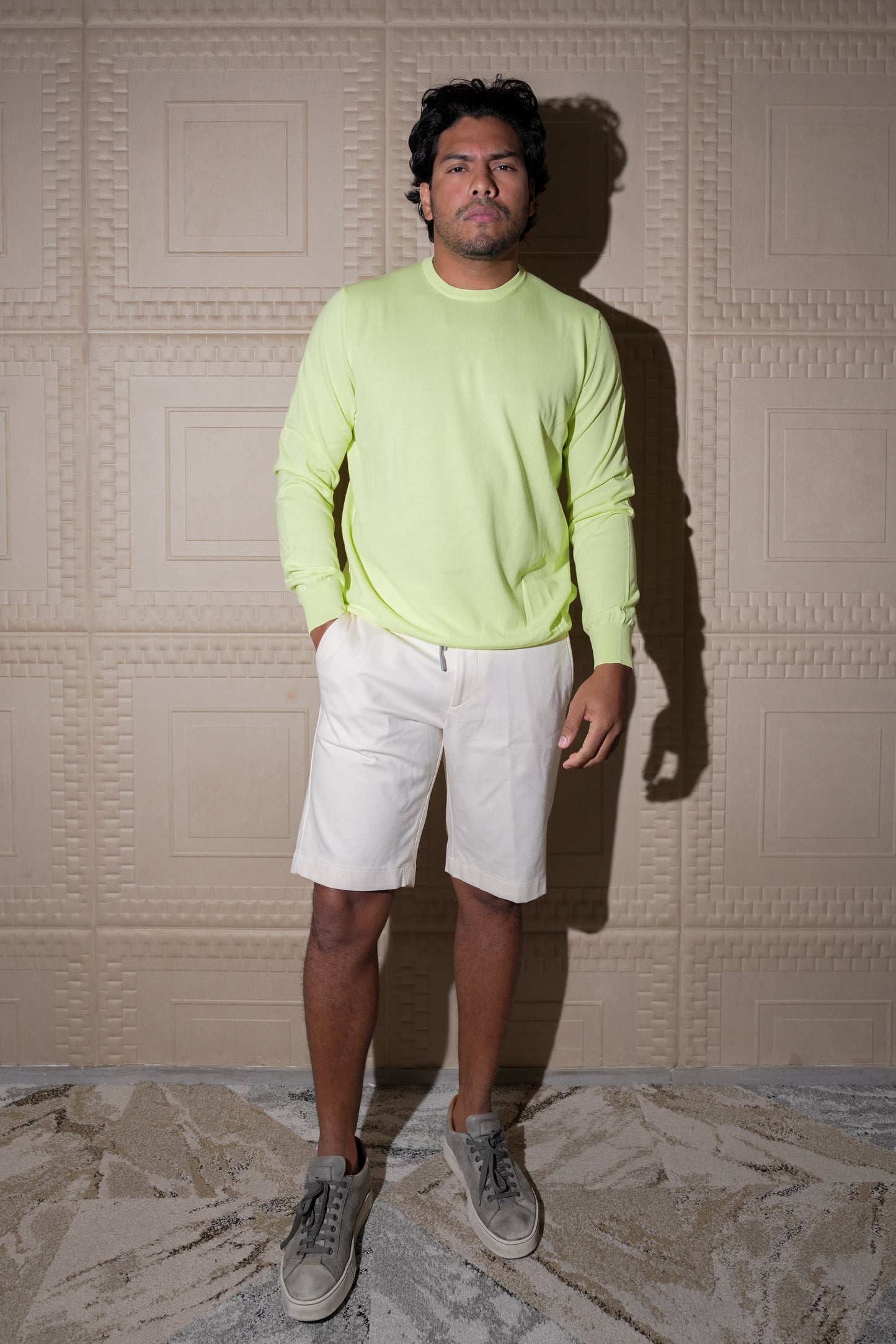ADRIANO BULGHERONI - SWEATER CUELLO REDONDO AMARILLO