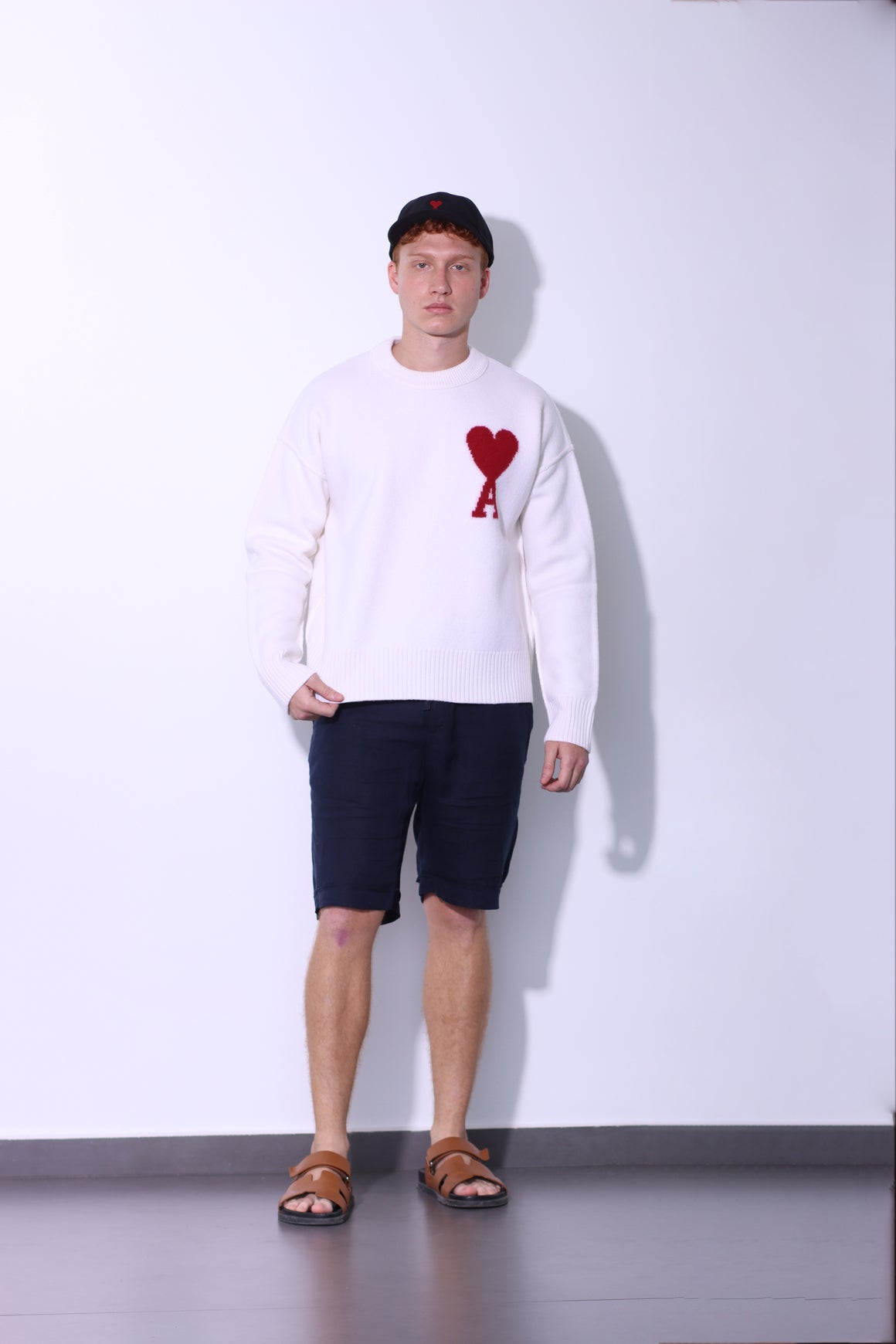 AMI PARIS - RED ADC SWEATER OFF WHITE RED