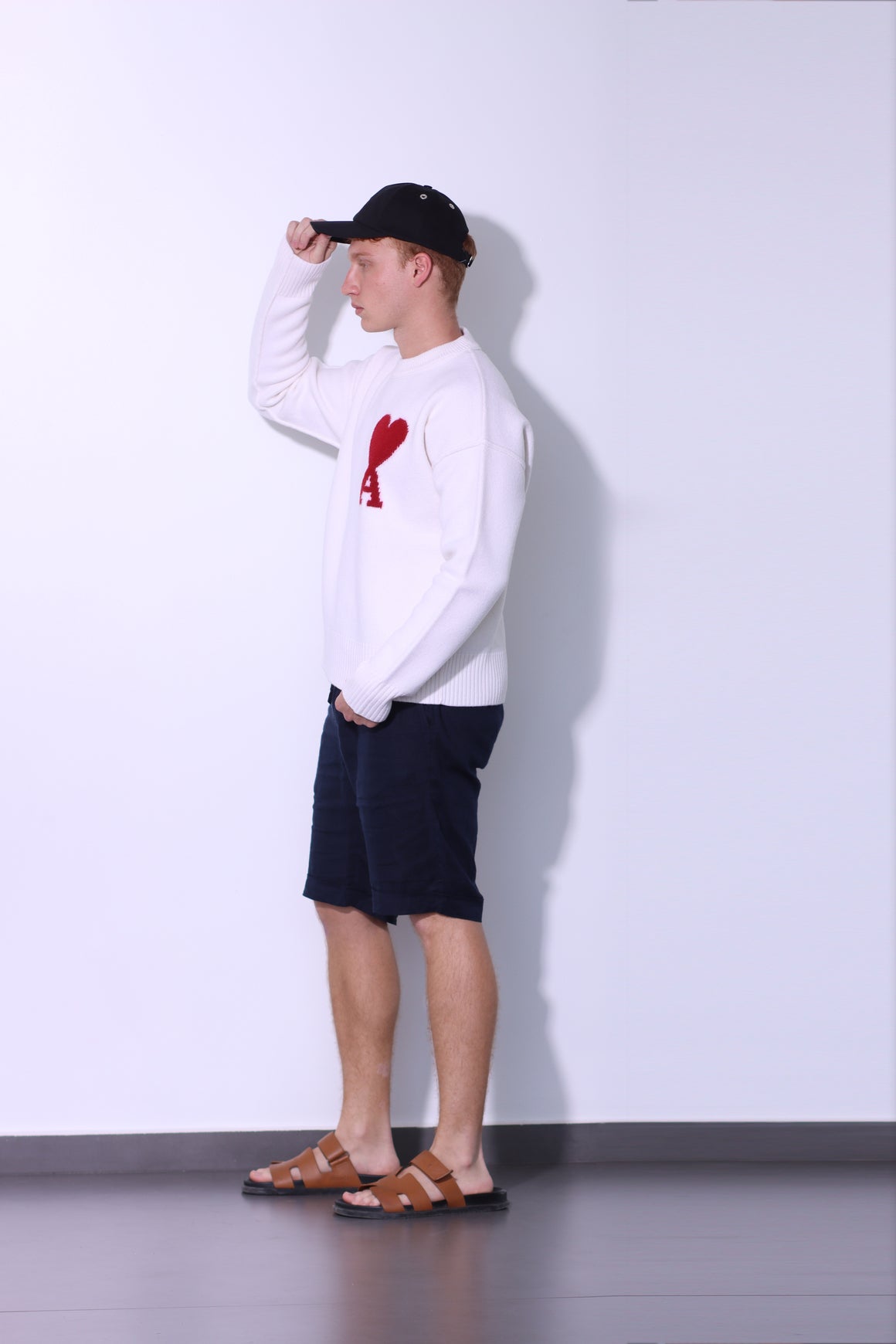 AMI PARIS - RED ADC SWEATER OFF WHITE RED