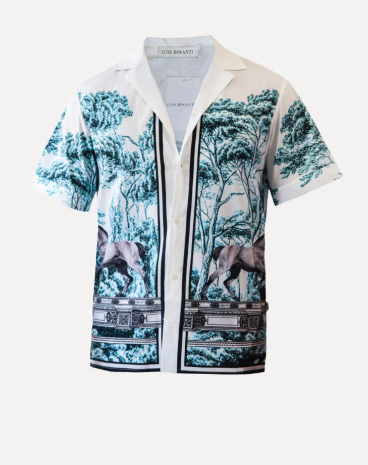 LUIS BISANTI  CAMISA DE CABALLOS AZULES CABALLERO