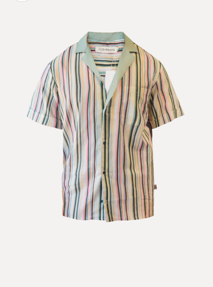 LUIS BISANTI  CAMISA LINEAS ROSA CABALLERO