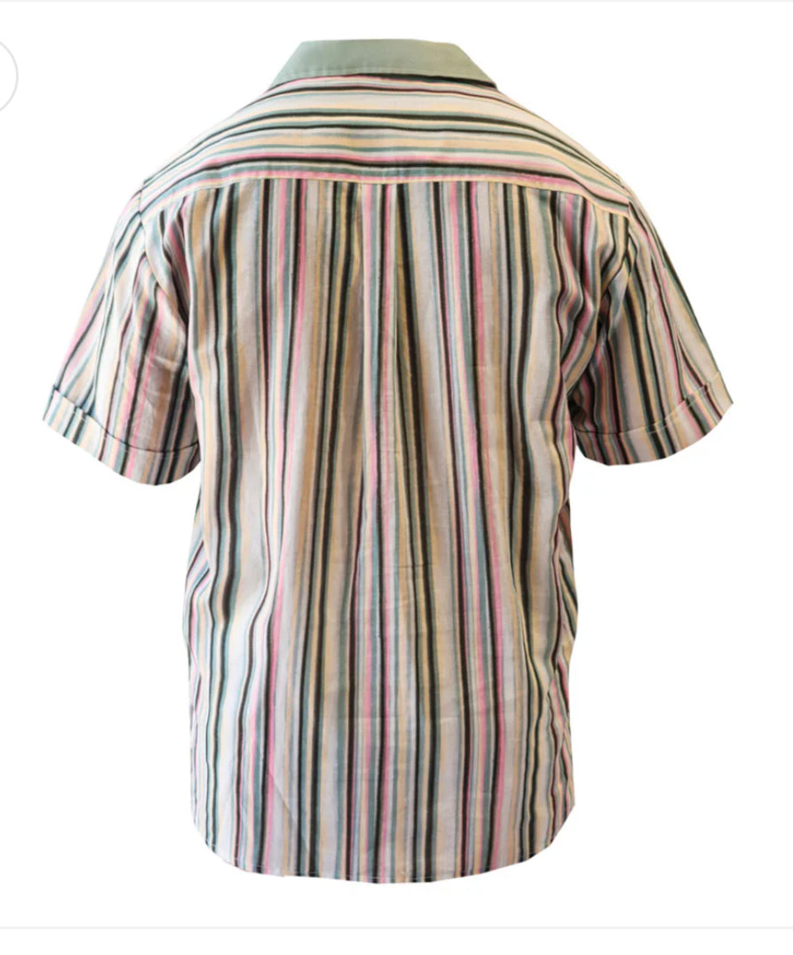 LUIS BISANTI  CAMISA LINEAS ROSA CABALLERO