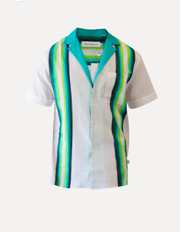 LUIS BISANTI  CAMISA LINEAS TURQUESA